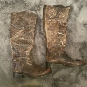 Steve Madden Reins Brown Distressed Crackle Leather Tall Riding boots